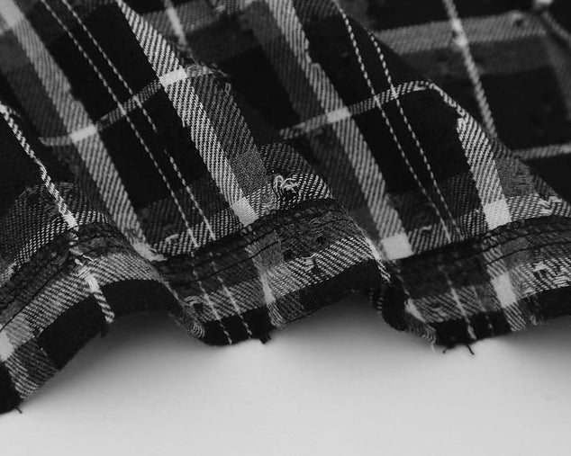 Splatter Print Plaid Shirt