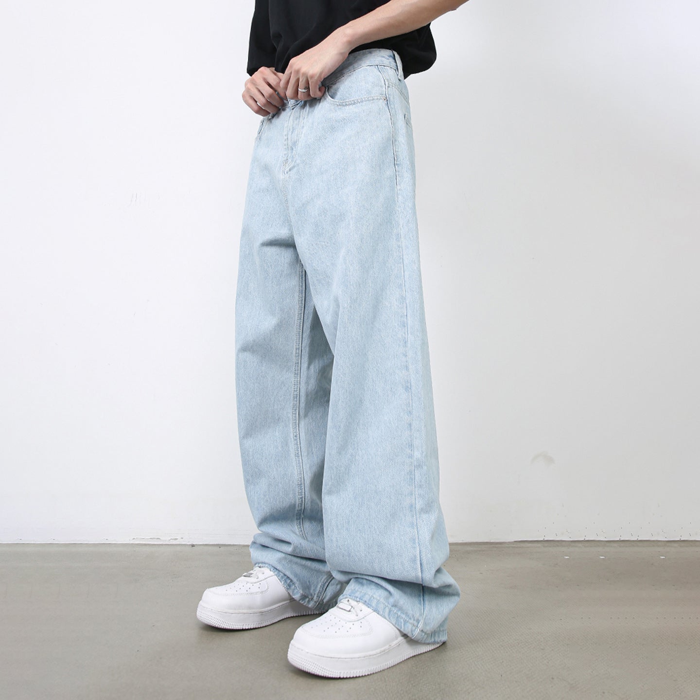 Light Blue Straight Leg Jeans