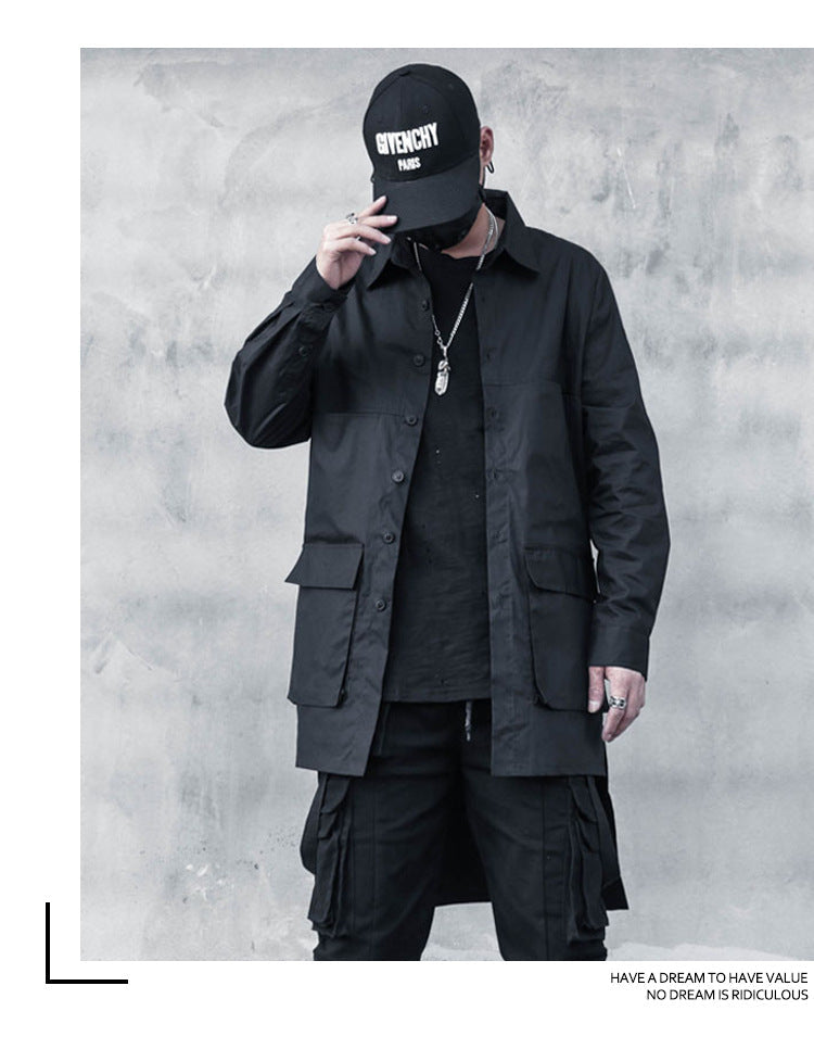Black Long Overshirt Jacket