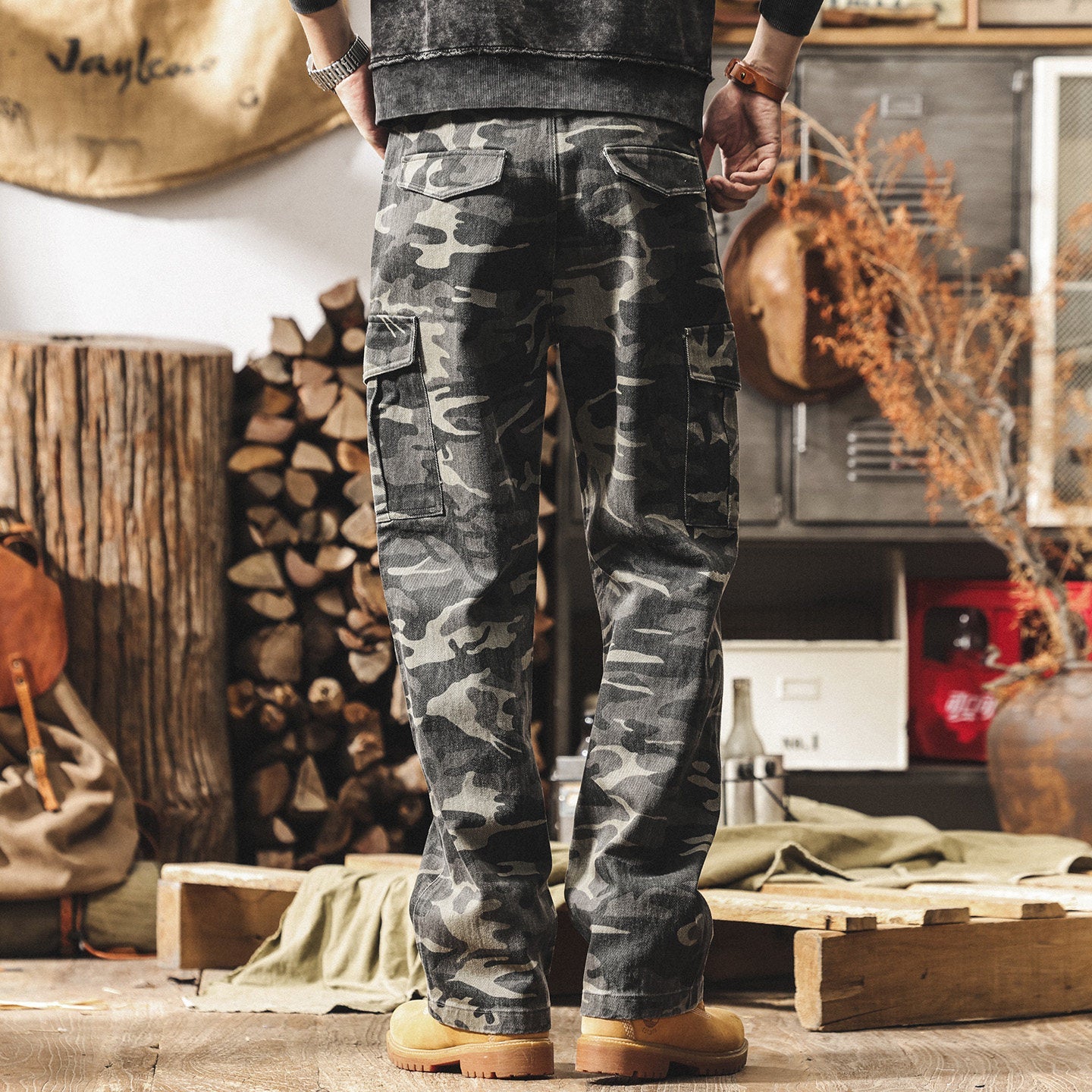 Retro Cargo Camo Pants