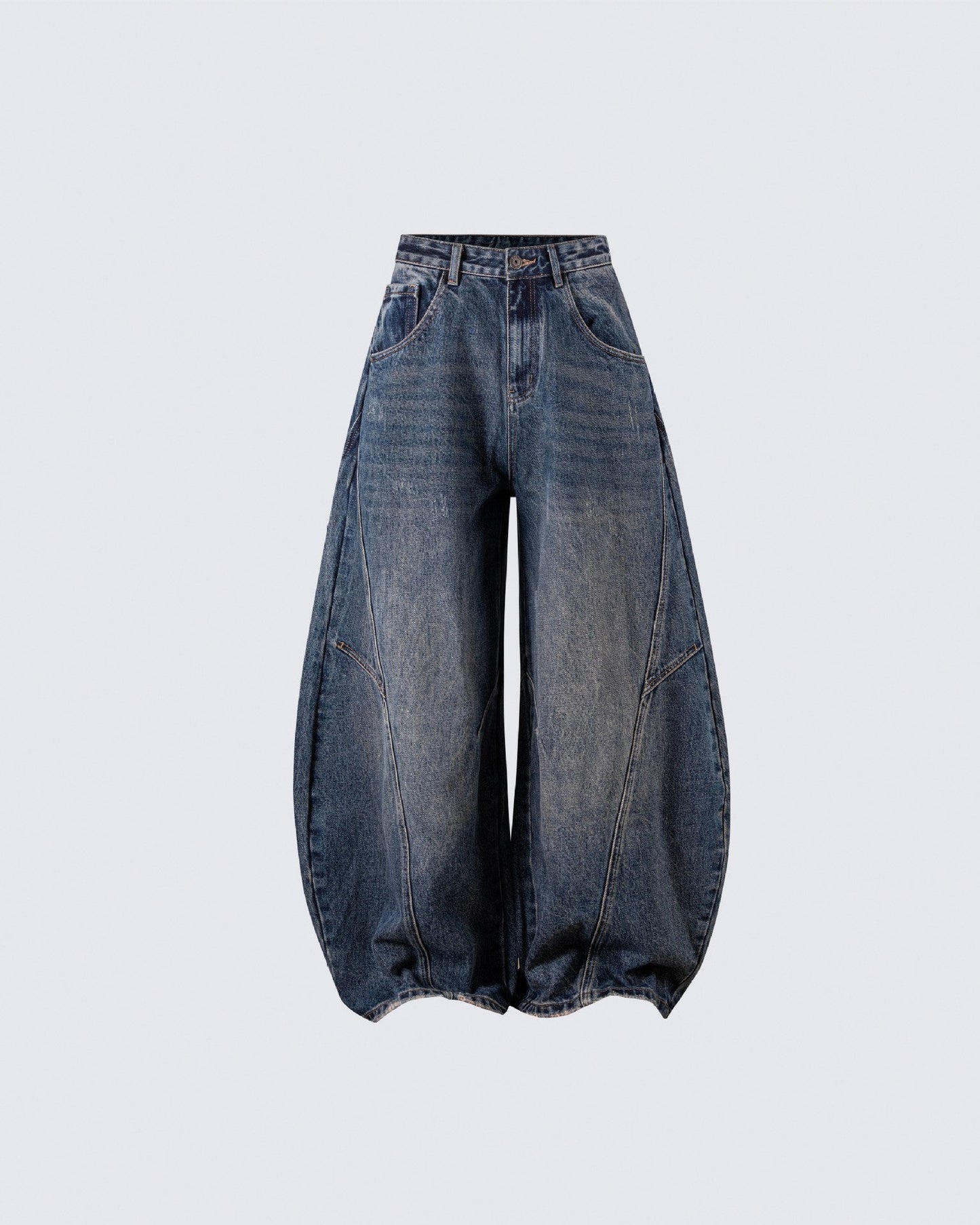 Baggy Loose Fit Blue Panel Jeans
