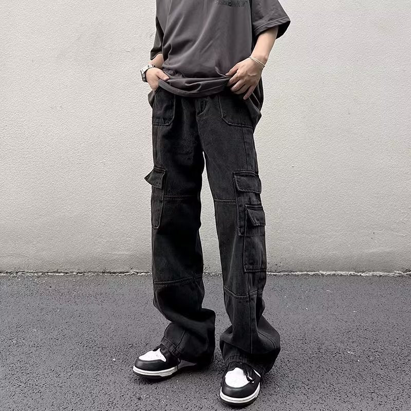 Vintage Washed Cargo Relaxed Fit Jeans