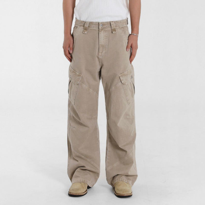 Retro Washed Relaxed Khaki Jeans