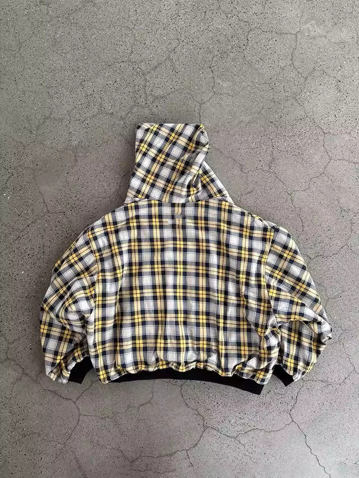 Plaid Reversible Zip Hoodie