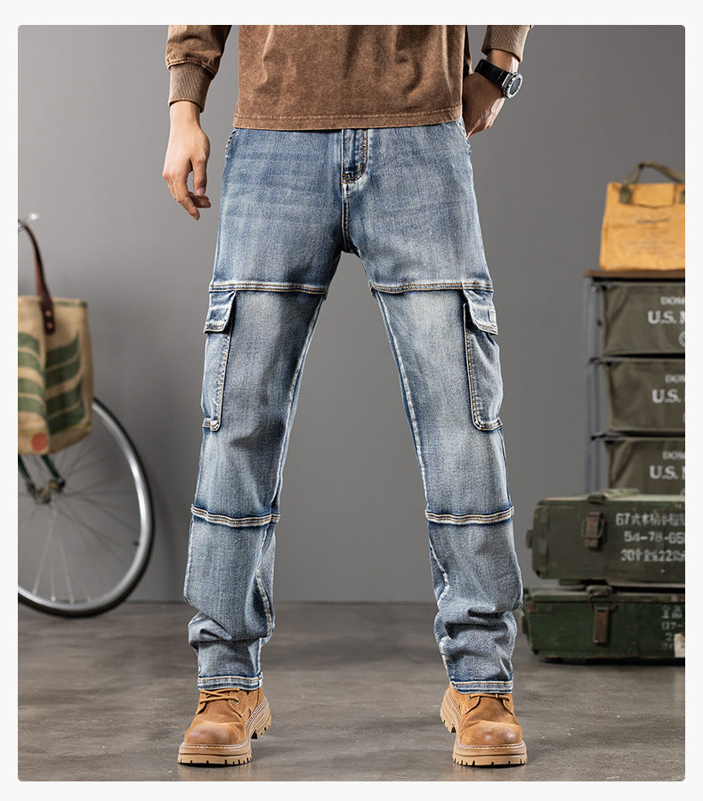 Denim Cargo Pants Jeans
