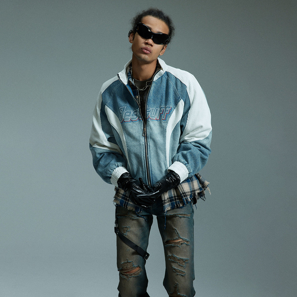 Retro Biker Splicing Jacket