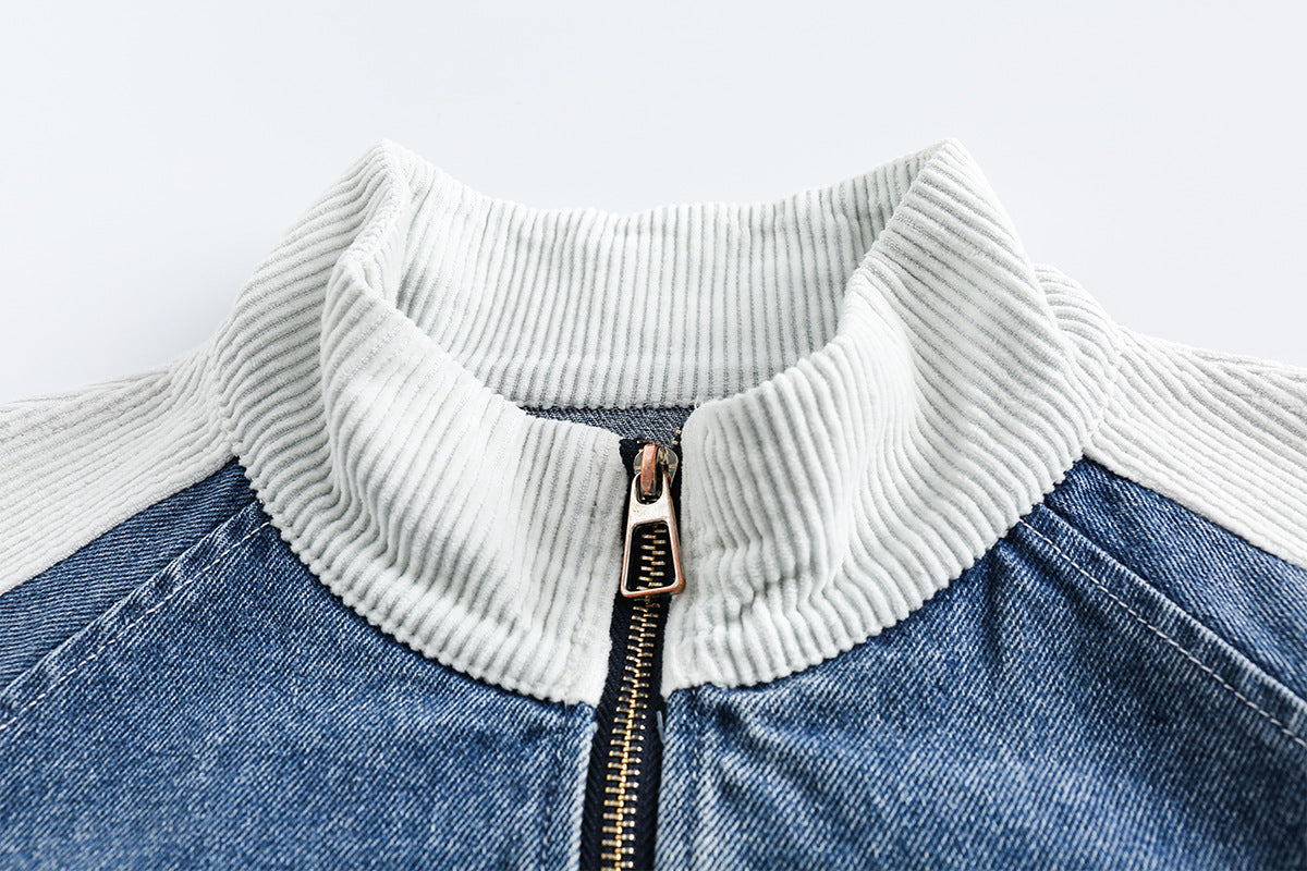 Retro Biker Splicing Jacket