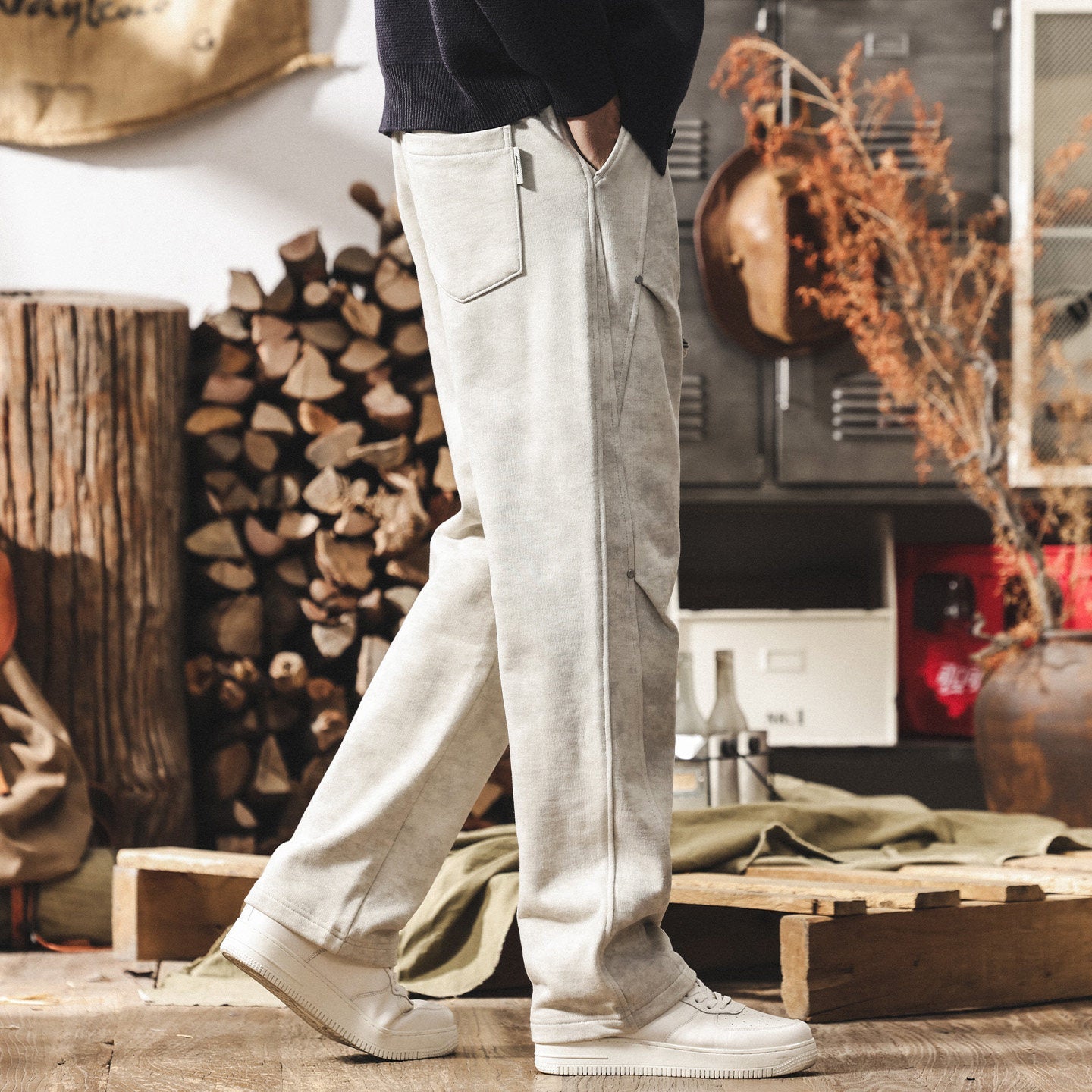Washed Straight Leg Joggers