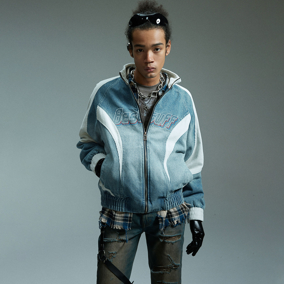 Retro Biker Splicing Jacket