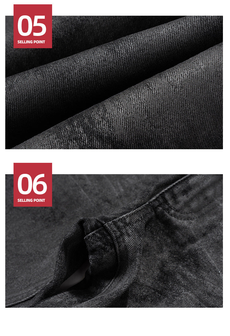 Hand Brushed Black Flared Jeans