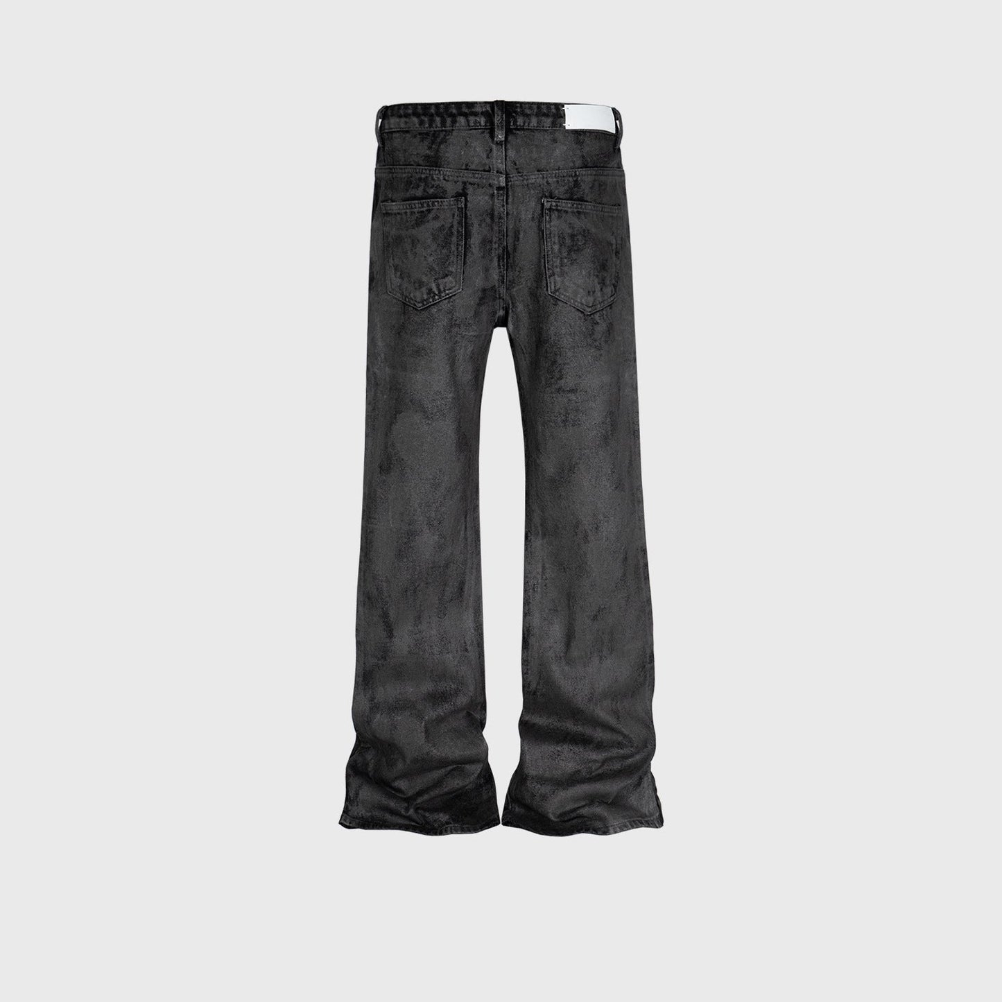 Hand Brushed Black Flared Jeans