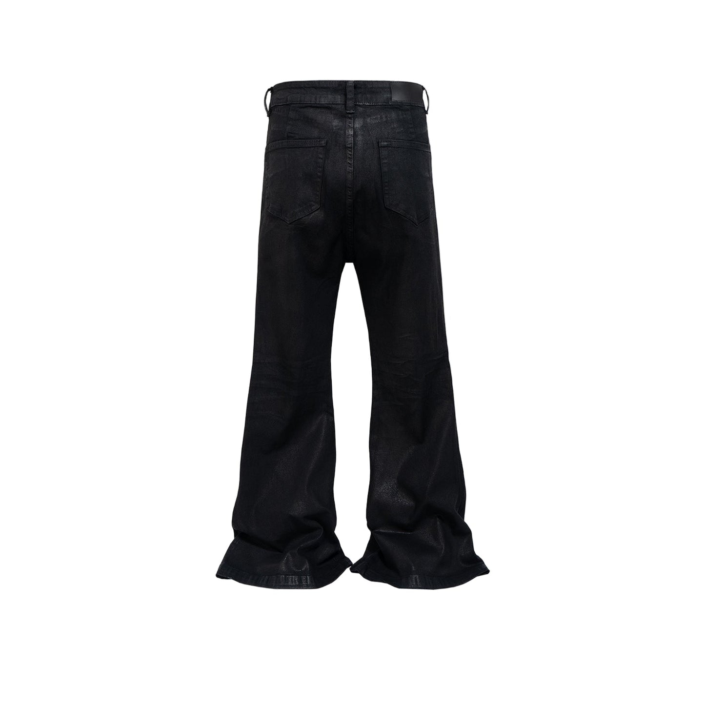 Black Vinyl Flared Jeans
