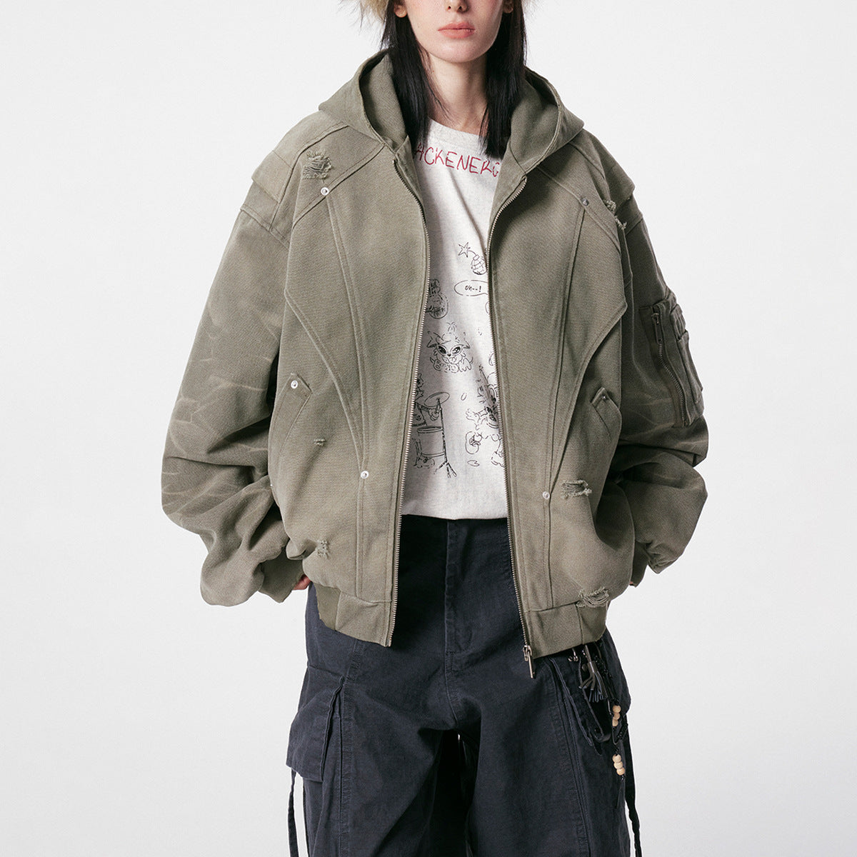 Heavy Washed Distressed Jacket