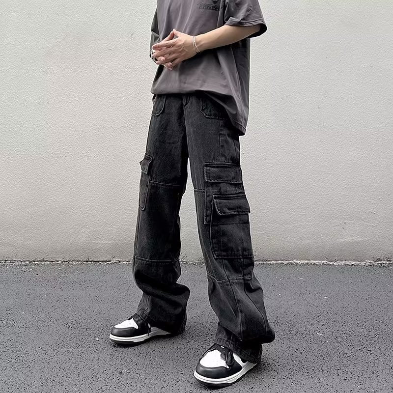 Vintage Washed Cargo Relaxed Fit Jeans