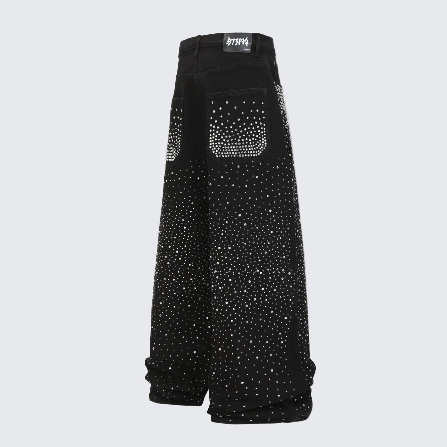 Diamond-Encrusted Black Jeans