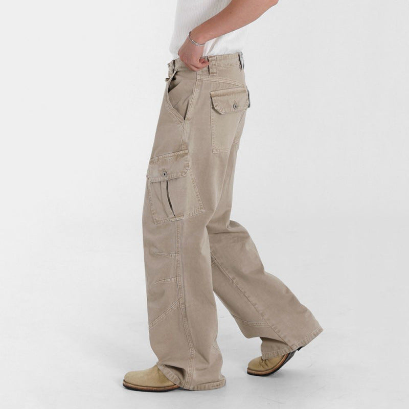 Retro Washed Relaxed Khaki Jeans