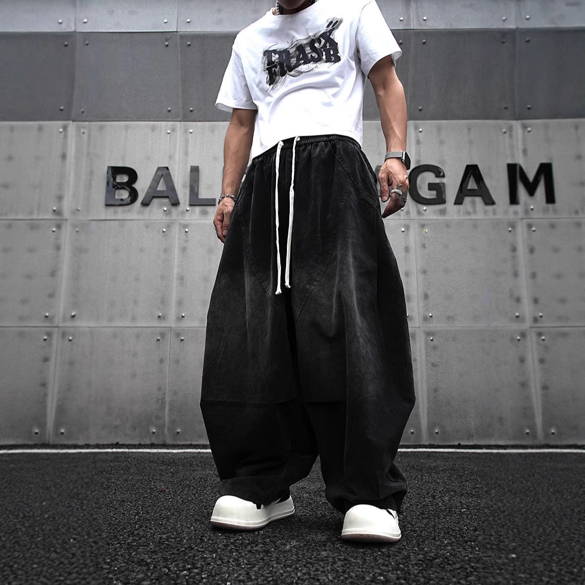 Baggy Wide-Leg Harem Pants