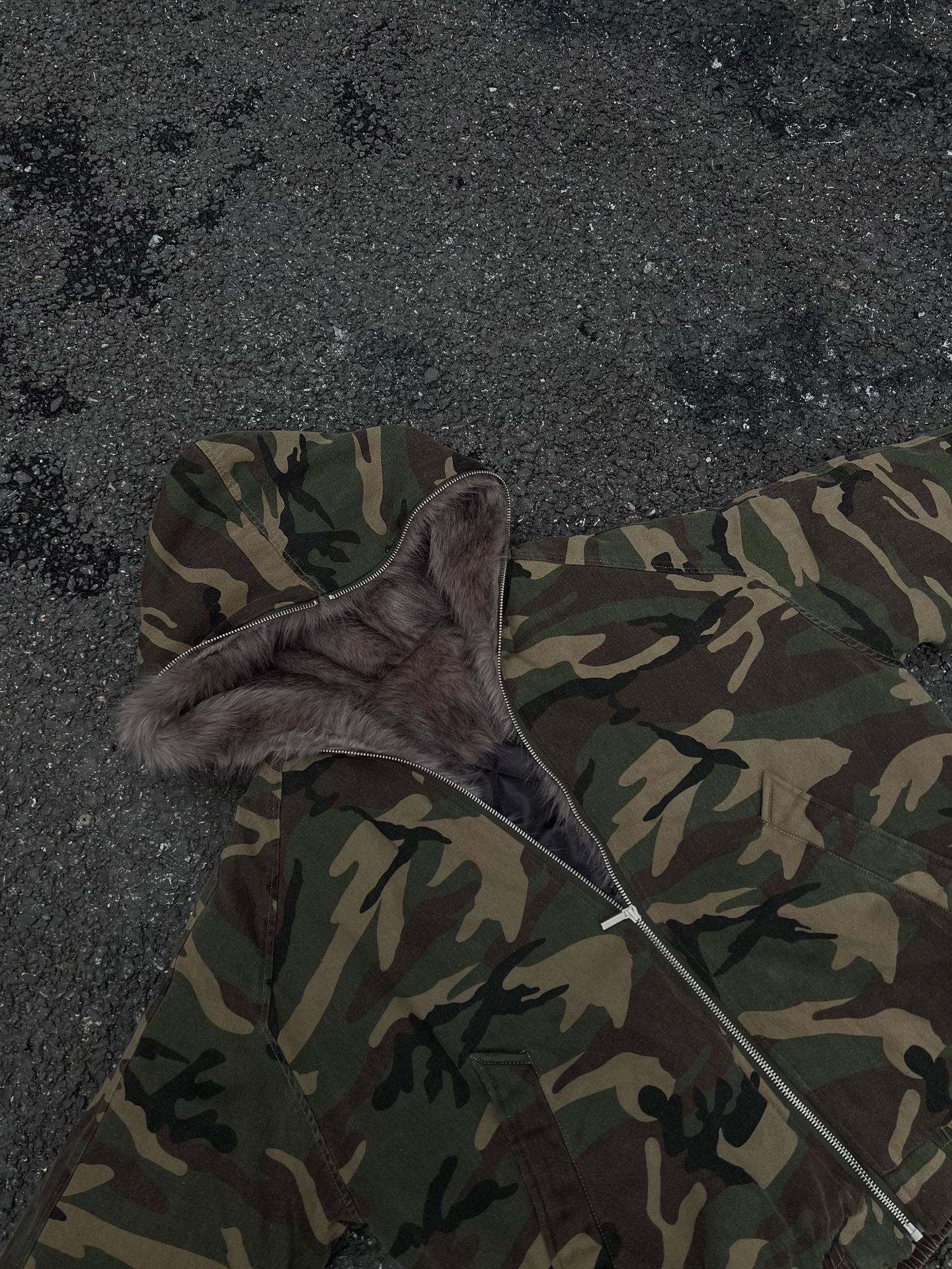 Camouflage Fur Jacket