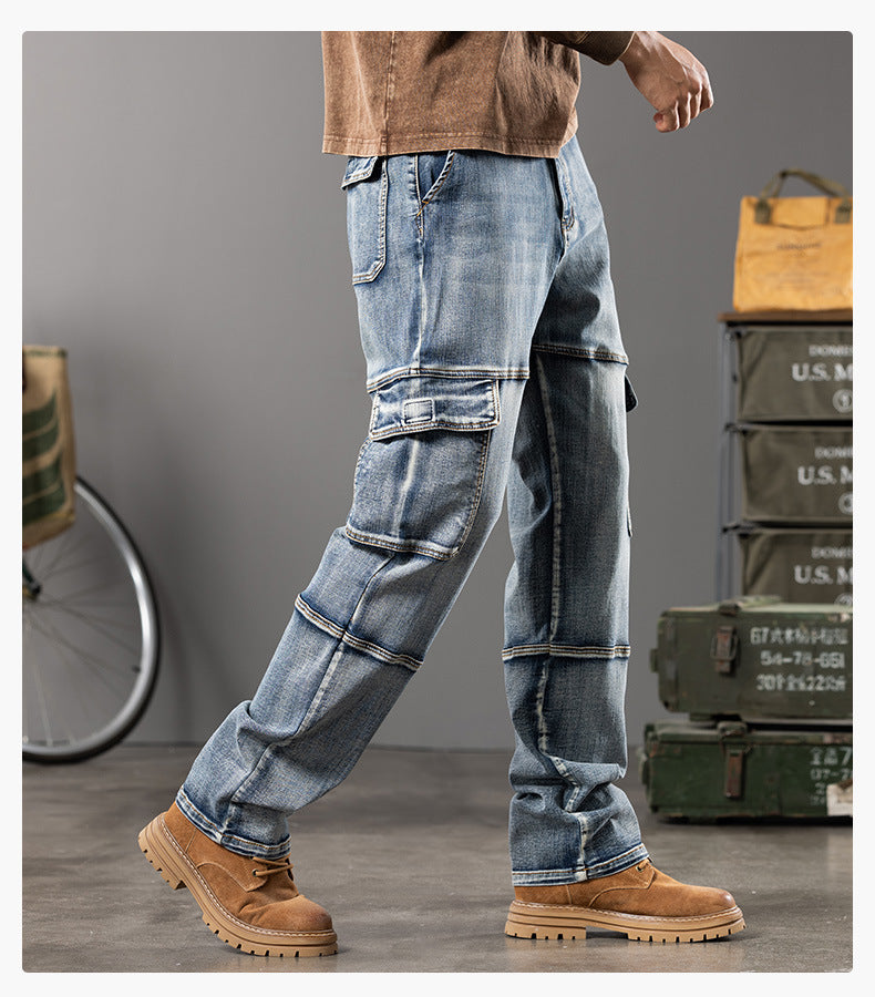 Denim Cargo Pants Jeans
