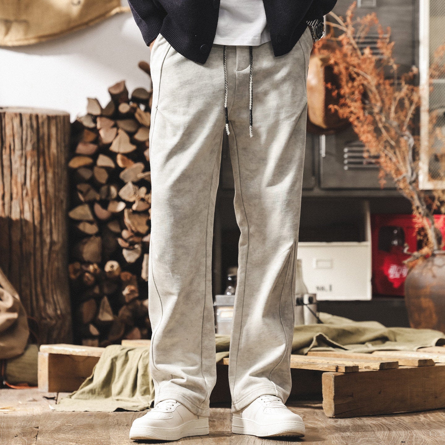 Washed Straight Leg Joggers