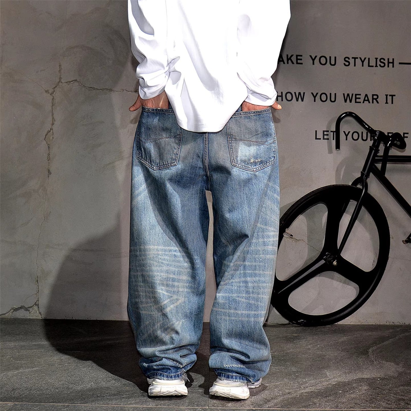 Drift Distressed Jeans - Vintage Blue