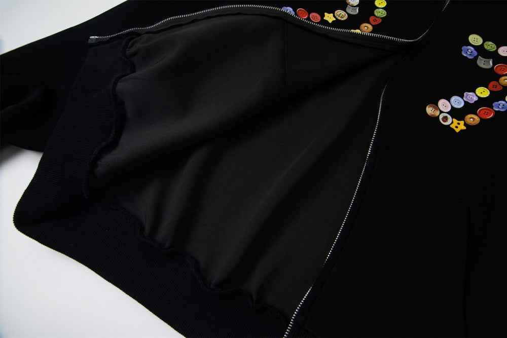Unique Breathable Zipper Button Hooded Sweatshirt