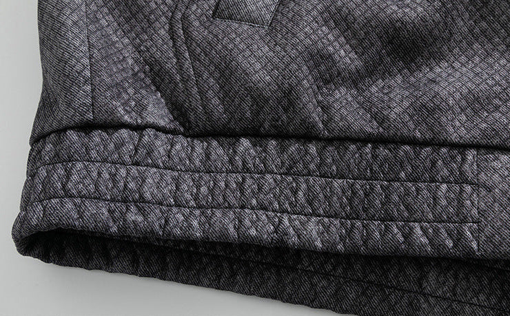 Jacquard Faux Denim Casual Jacket