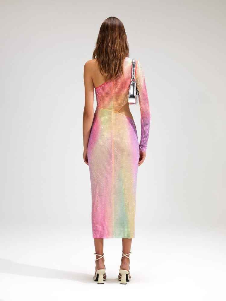 One-Shoulder Slit Dress with Cinched Waist For Women, Upper East Side, BYMANYC New York.