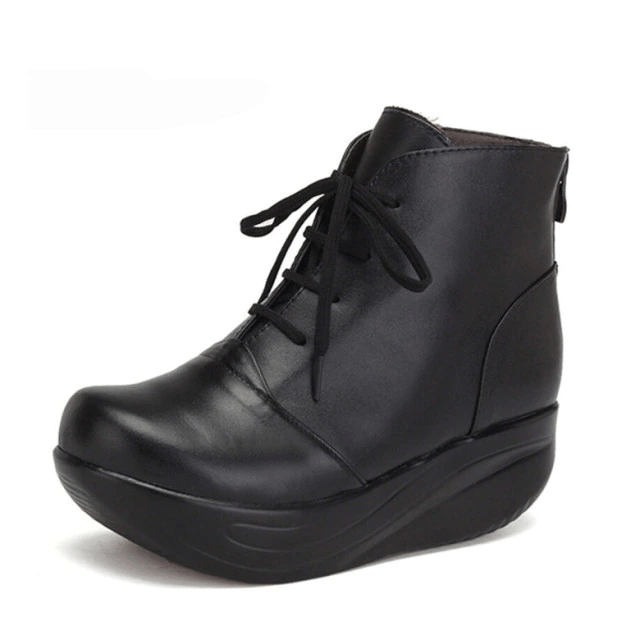 Palenque Women's Black Leather Winter Boots