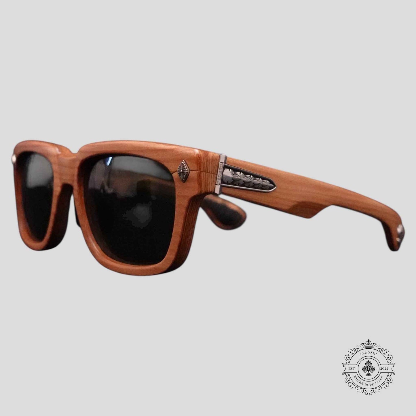 Chrome Hearts Lilith Glasses in Wood/Silver