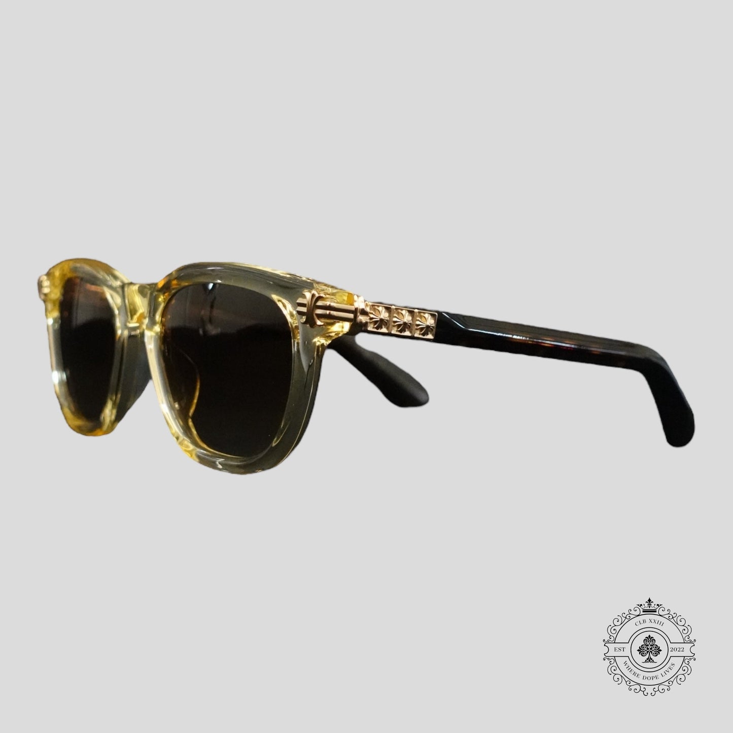 Chrome Hearts Smoke Show Glasses in Tortoise Shell/Gold