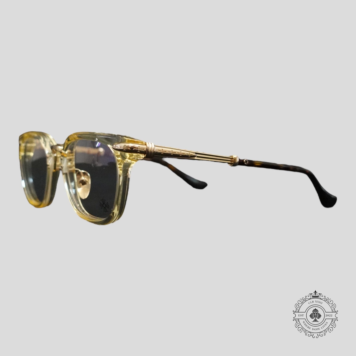 Chrome Hearts Titanasluvr Glasses in Tortoise Shell/Gold