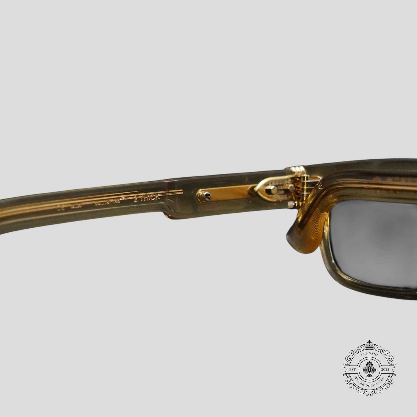 Chrome Hearts 2 Thick Sunglasses in Clear/Gold