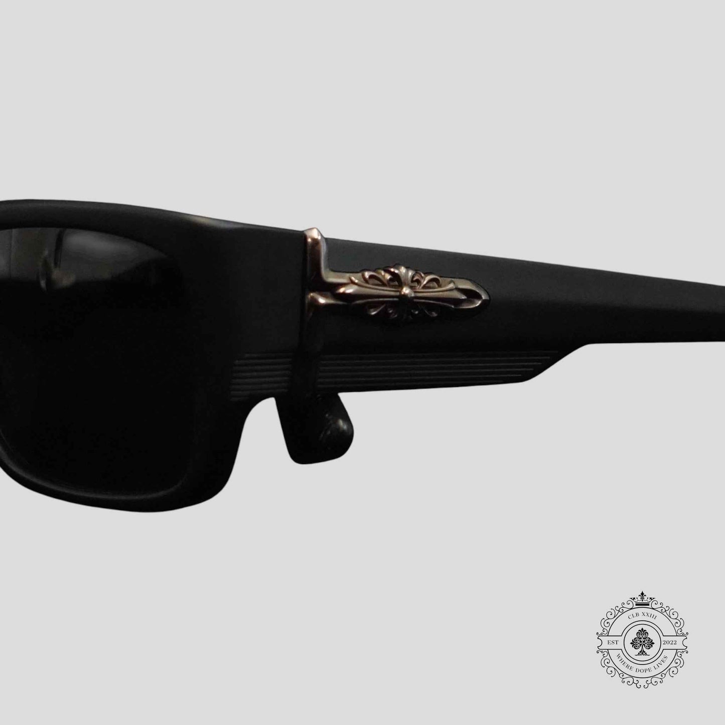 Chrome Hearts Yer Bjorn Again Glasses in Matte Black/Silver