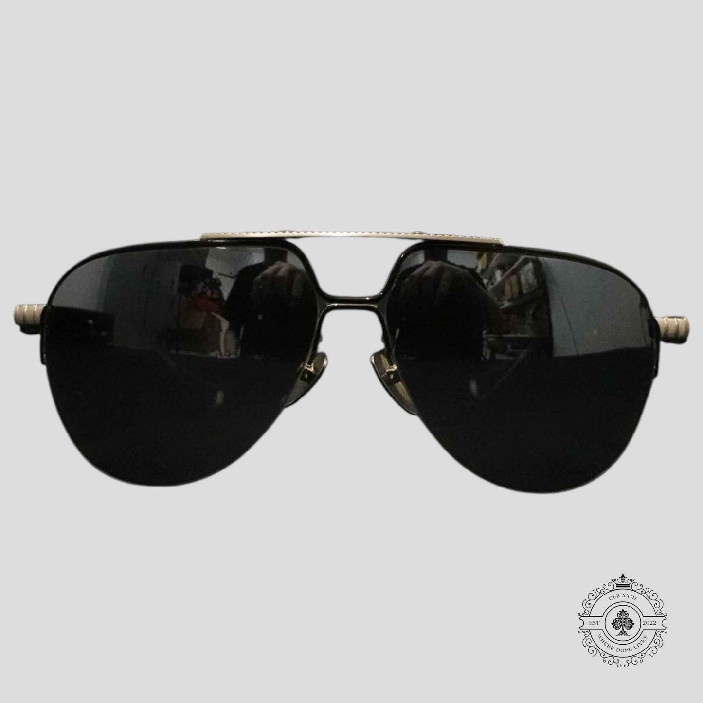 Chrome Hearts Full Metal Chicken Glasses in Zebra/Silver