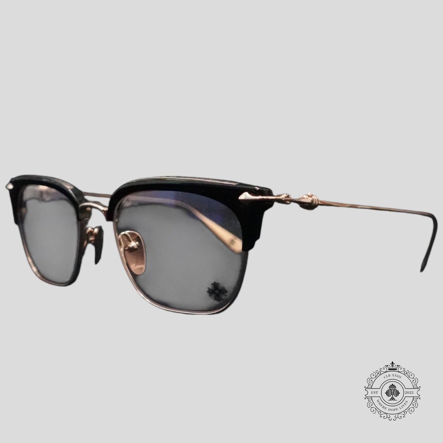 Chrome Hearts Sluntradiction Glasses in Black/Gold