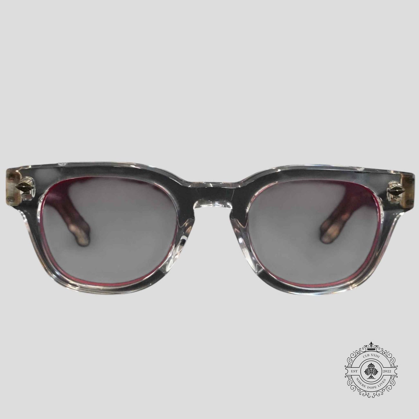 Chrome Hearts Jenna Tail Yea Glasses in Clear/Silver