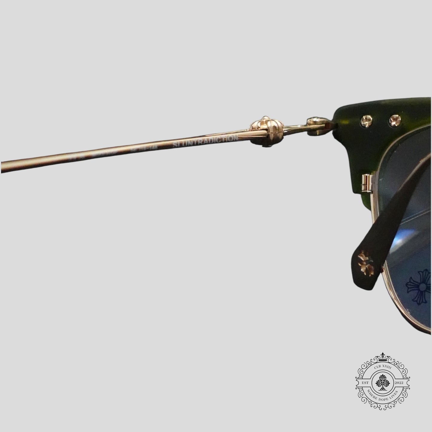 Chrome Hearts Sluntradiction Sunglasses in Green/Gold