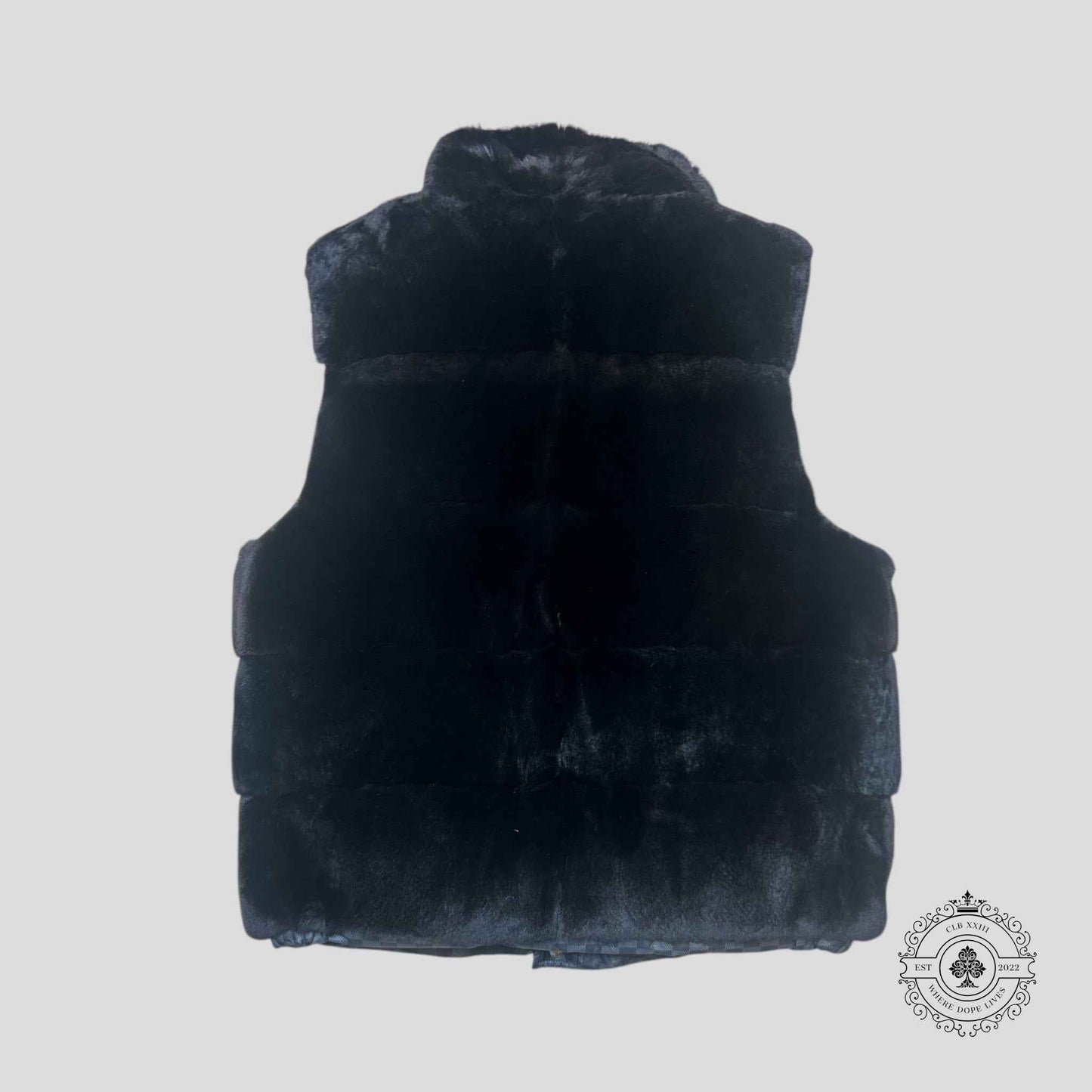 Louis Vuitton Rabbit Fur Reversible Damier Vest in Black