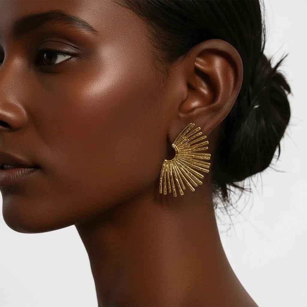 Sunburst Gold Earrings