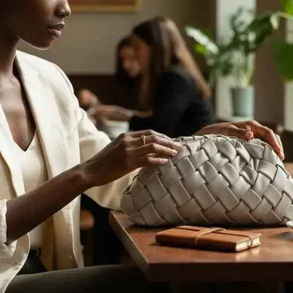 THE PHILLIS WOVEN CLUTCH