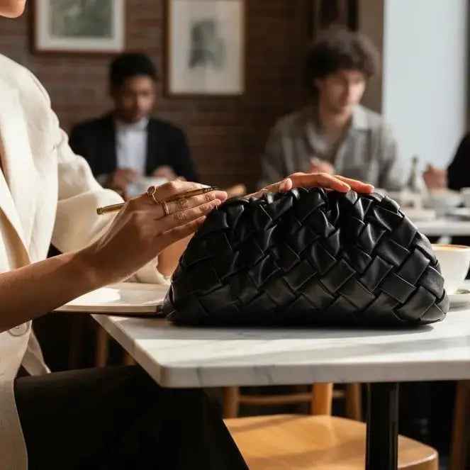 THE PHILLIS WOVEN CLUTCH