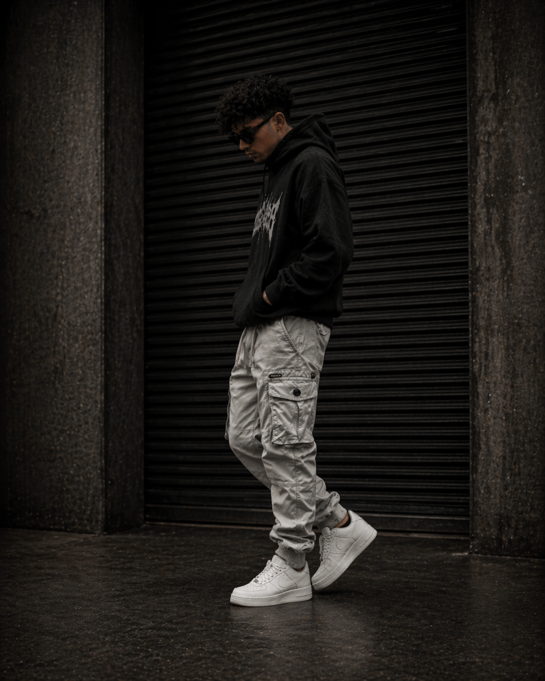 Rib Style Side Pockets Cargo Pants