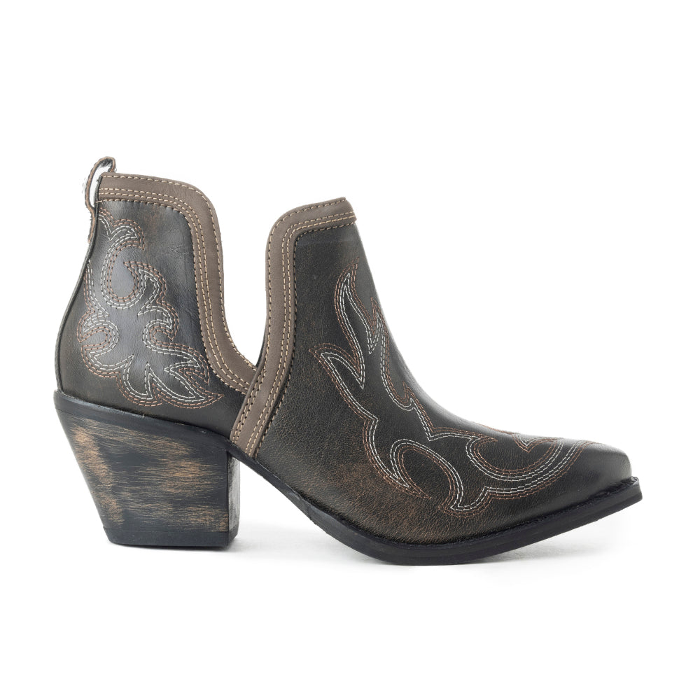 Myra Emmie Faye Stitched Ankle Boots for Women – Western Mid-Heel, Pointed Toe Cowgirl Booties