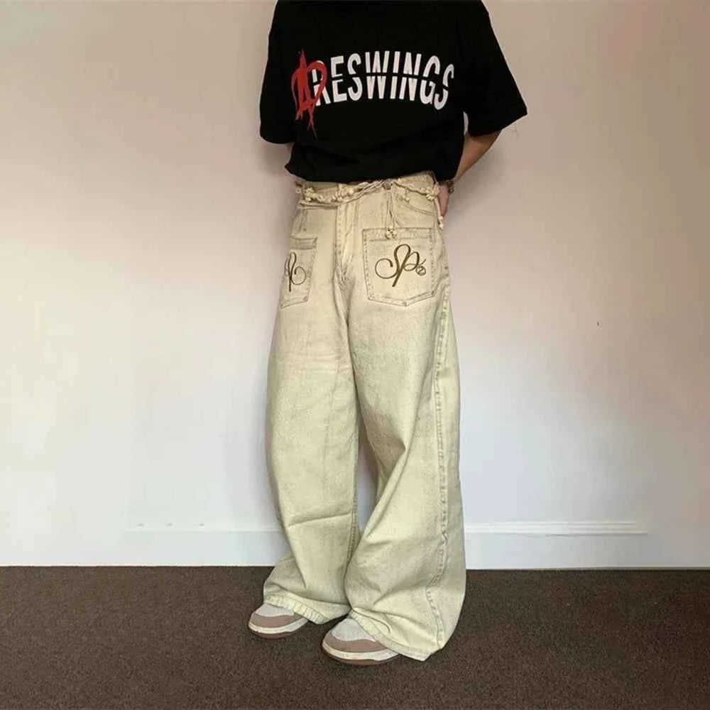 American Style Cool Retro Washed Straight Jeans