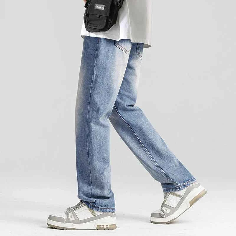 Loose Straight Streetwear Washed Denim Jeans