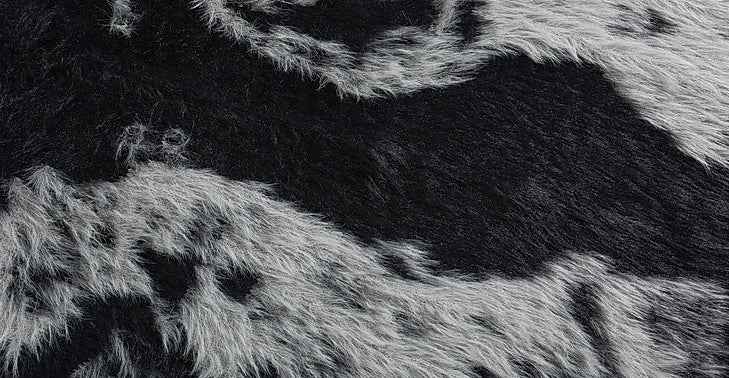 Black Jacquard Faux Fur Zipper Knit Cardigan