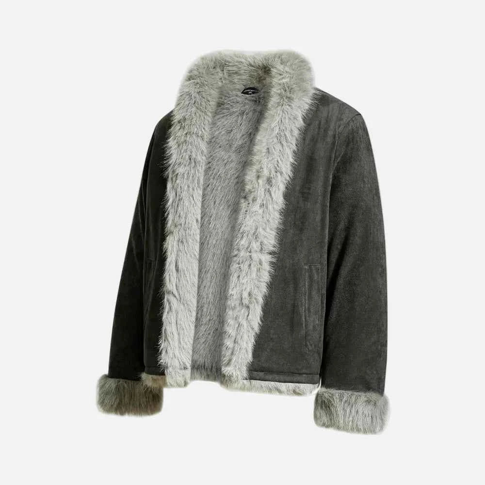 Breathable Single Breasted Faux Fur Jacket