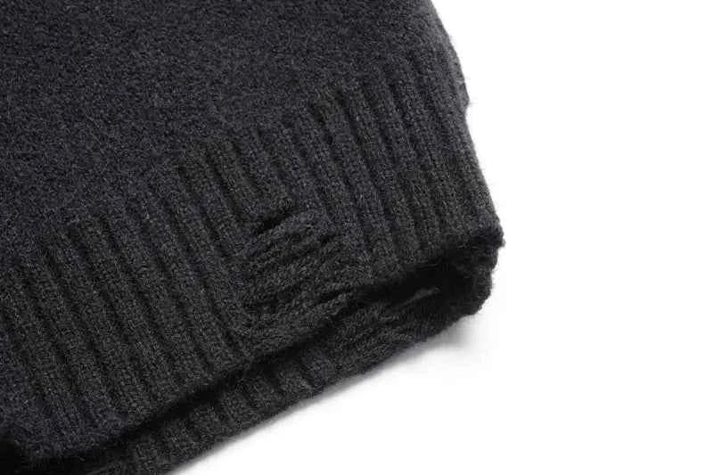 Cute Dog Embroidered O-Neck Collar Knitted Sweater