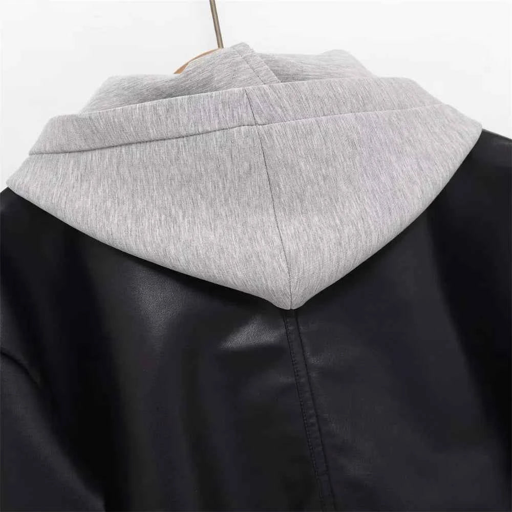 Essential Streetwear Patchwork Leather Effect Jacket